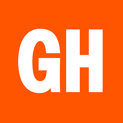 GH logo: white initials on an orange square background.